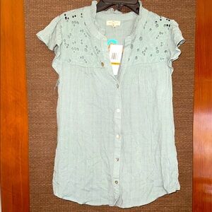 Women's Light green Eyelet Top Mason Belle S
